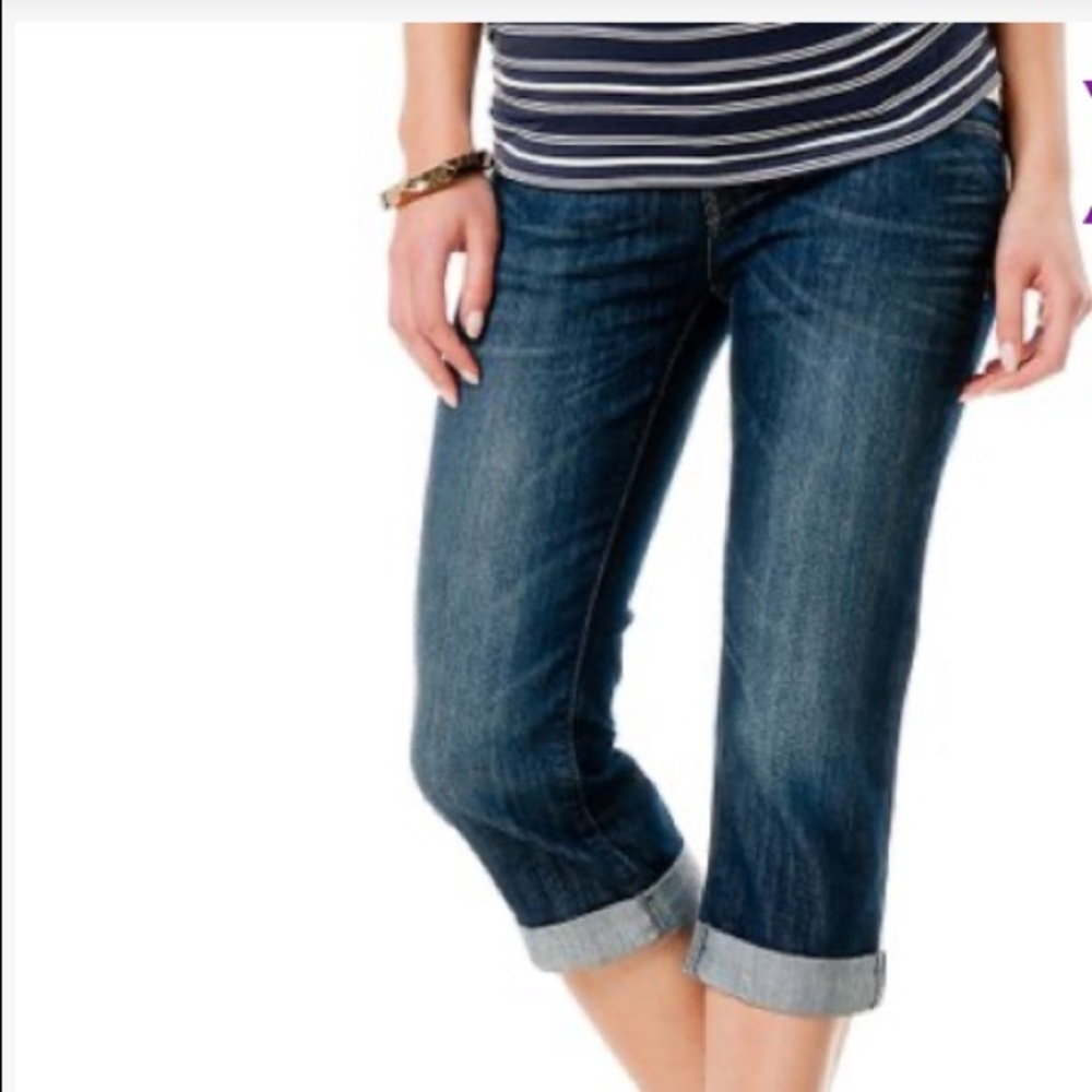 A Pea in the Pod Mavi Secret Belly Capri Jeans L